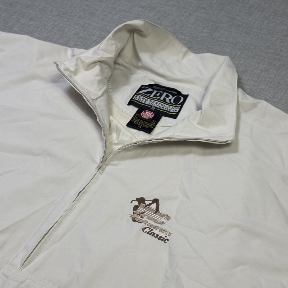 Zero Restriction Windbreaker Jacket Mens XL White 1/2 Zip Windproof Golf